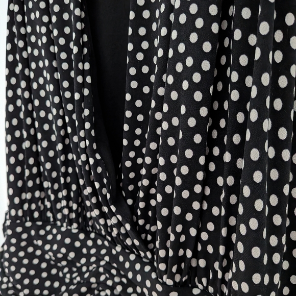 Jones Studio Black & White Polka Dot Halter Dress – Sleeveless, Size 8 #91 - Picture 3 of 5
